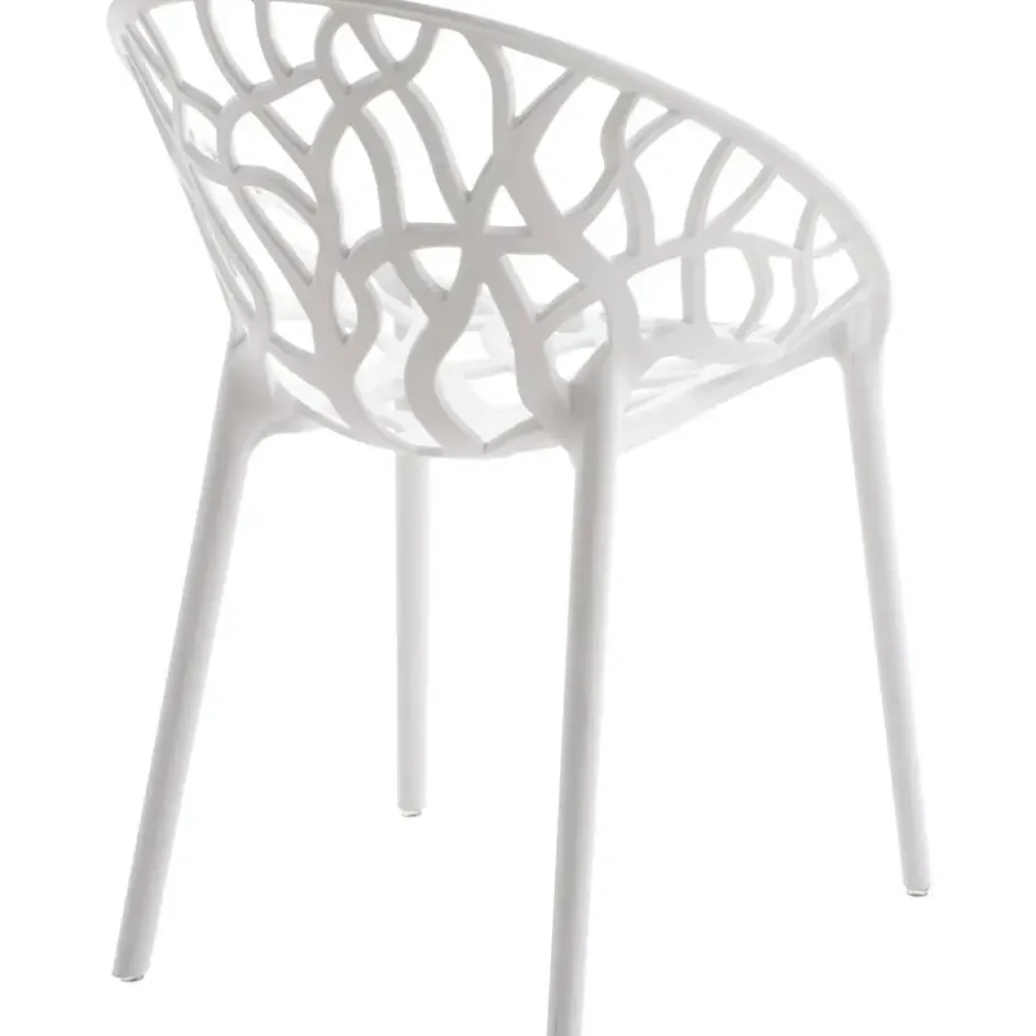 CLP Set van 4 Tuinstoel Hope Kunststof - wit