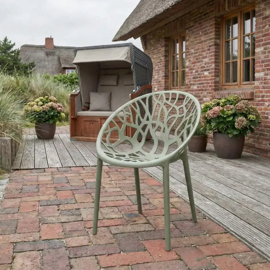 CLP Set van 2 Tuinstoel Hope Kunststof - olijf