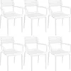 CLP Set van 6 Tuinstoel Paris Kunststof - wit