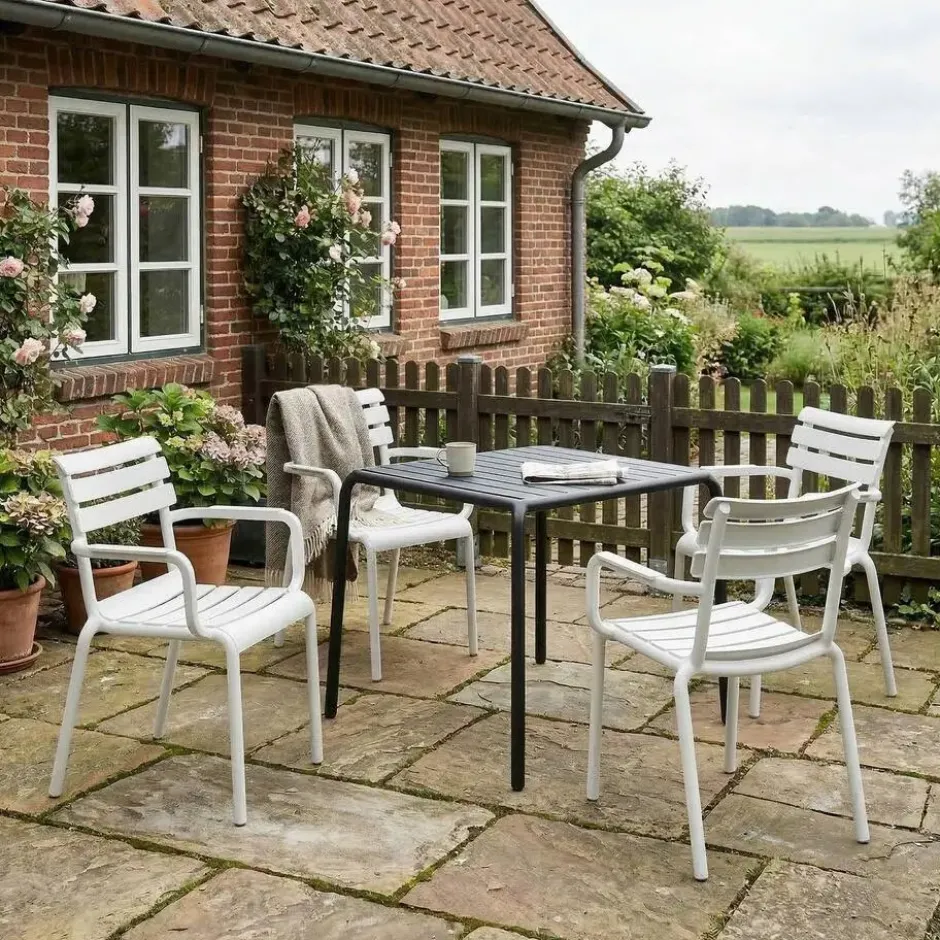CLP Set van 6 Tuinstoel Paris Kunststof - wit