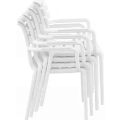 CLP Set van 6 Tuinstoel Paris Kunststof - wit