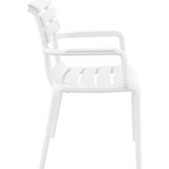 CLP Set van 6 Tuinstoel Paris Kunststof - wit