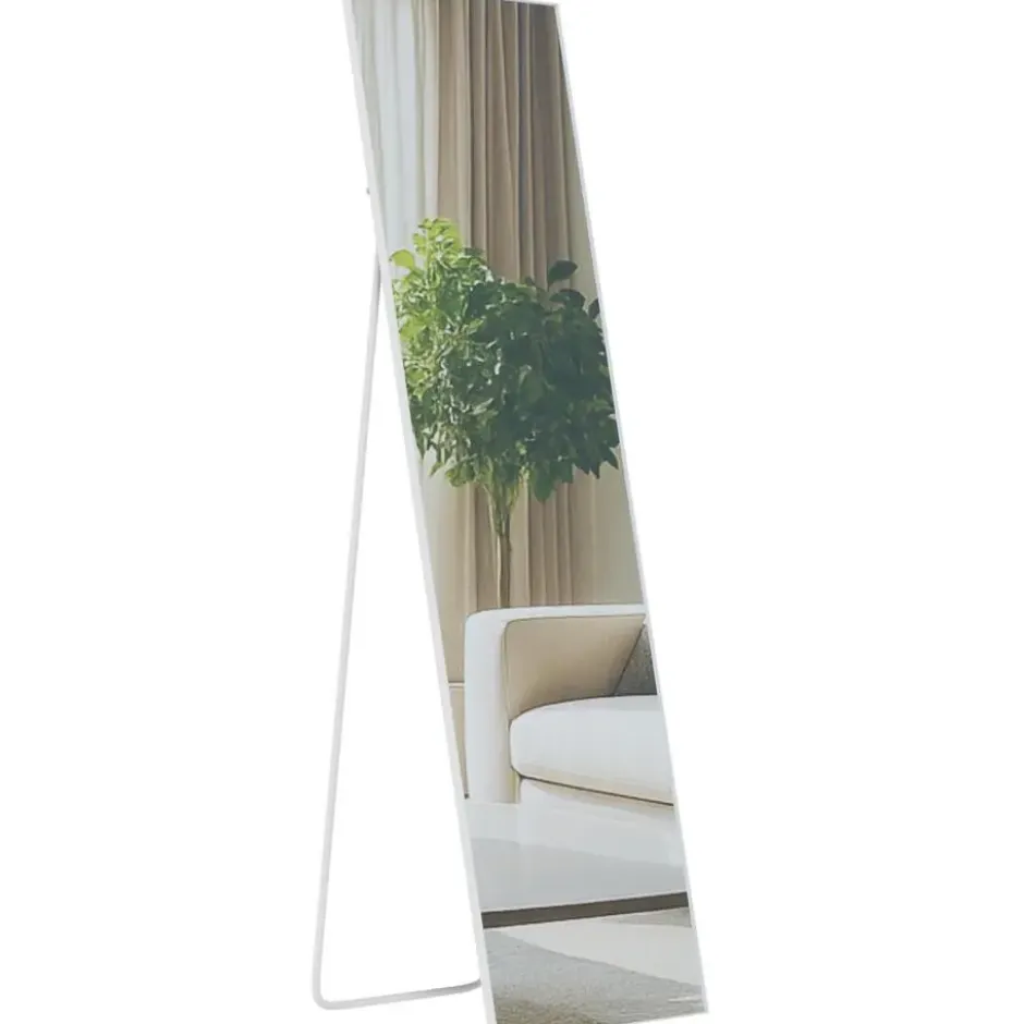 CLP Staande spiegel Benicia vierkant - Glas - mat wit