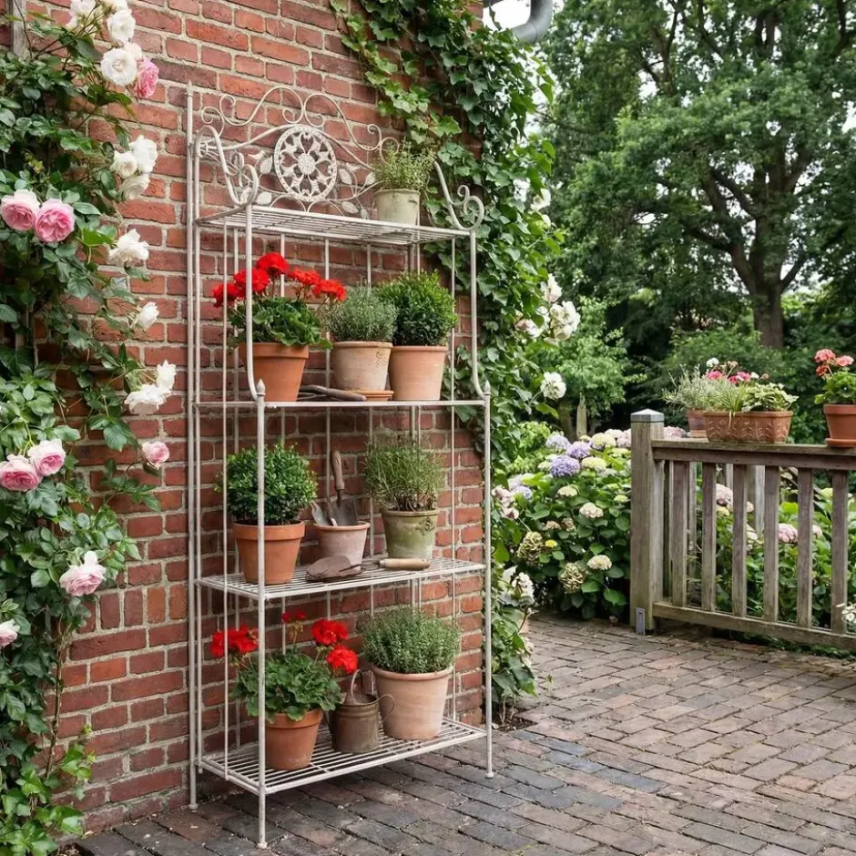 CLP Stellingkast Flora Metaal - antiek/wit