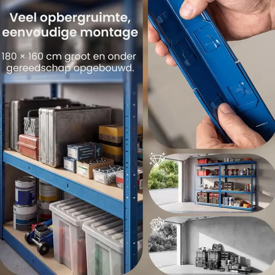 CLP Stellingkast SLR160 Metaal - blauw