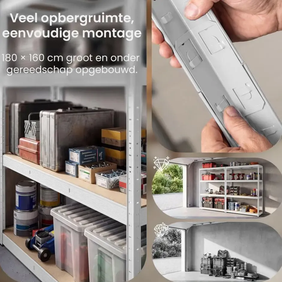 CLP Stellingkast SLR160 Metaal - wit