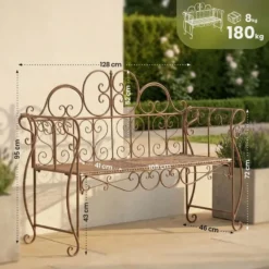 CLP Tuinbank Minna 128 cm - antiek bruin