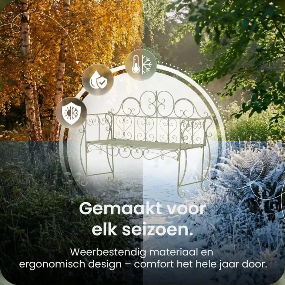 CLP Tuinbank Minna 128 cm - antiek/groen