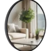 CLP Wandspiegel Elsie rond - Metaal - zwart - 45cm