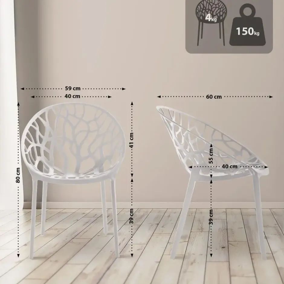CLP zitgroep 2 stoelen Hoscana Kunststof - wit