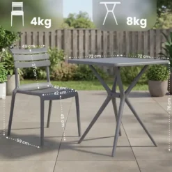 CLP zitgroep 4 stoelen Vela Kunststof - donkergrijs