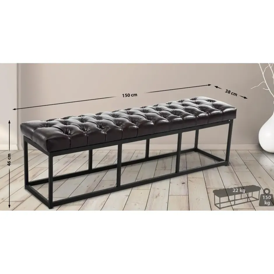 CLP 2-zits Bankje Amun 150 cm - bruin