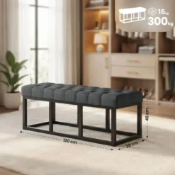 CLP 2-zits Bankje Amun 120 cm - donkergrijs