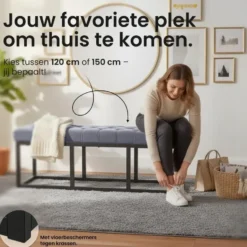 CLP 2-zits Bankje Polson 150 cm - grijs