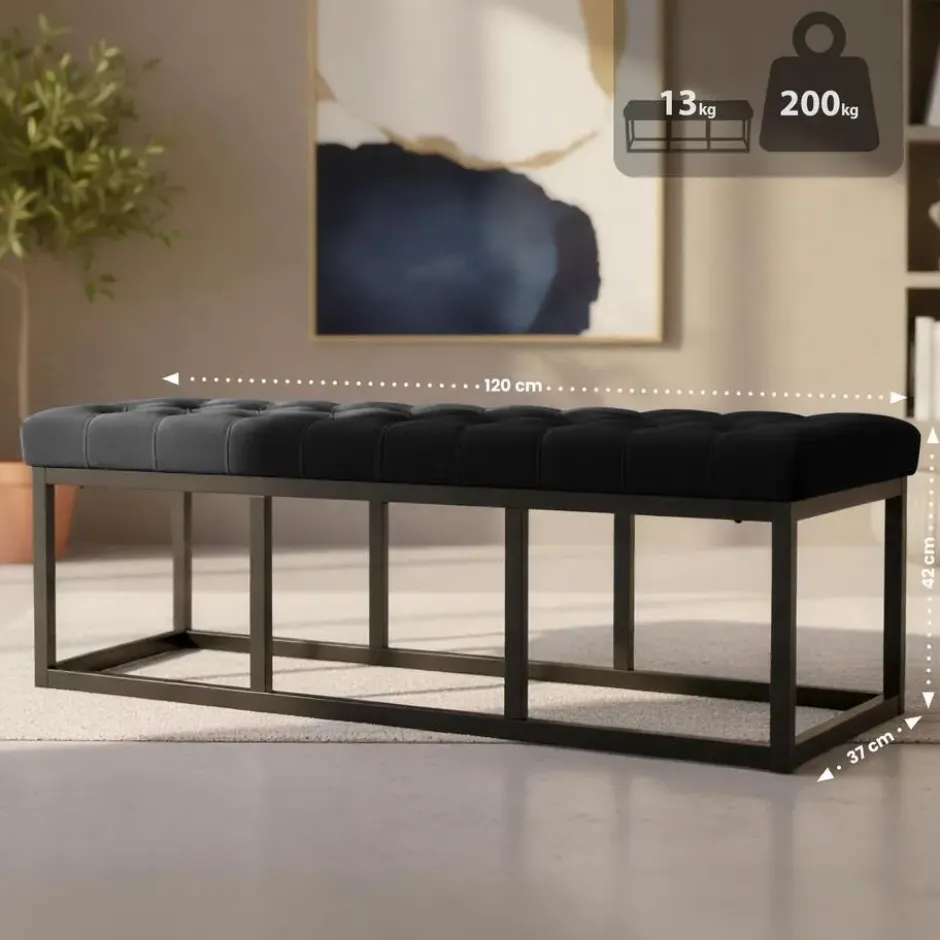 CLP 2-zits Bankje Polson 120 cm - zwart