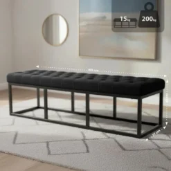 CLP 2-zits Bankje Polson 150 cm - zwart