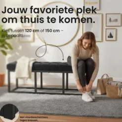 CLP 2-zits Bankje Polson 150 cm - zwart