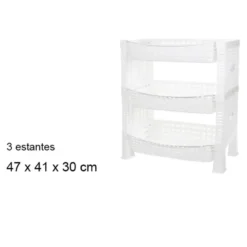 CM keuken opbergrek - 3-laags - wit - kunststof - 47 x 41 x30cm