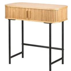 Console met 2 deuren van essen en metaal