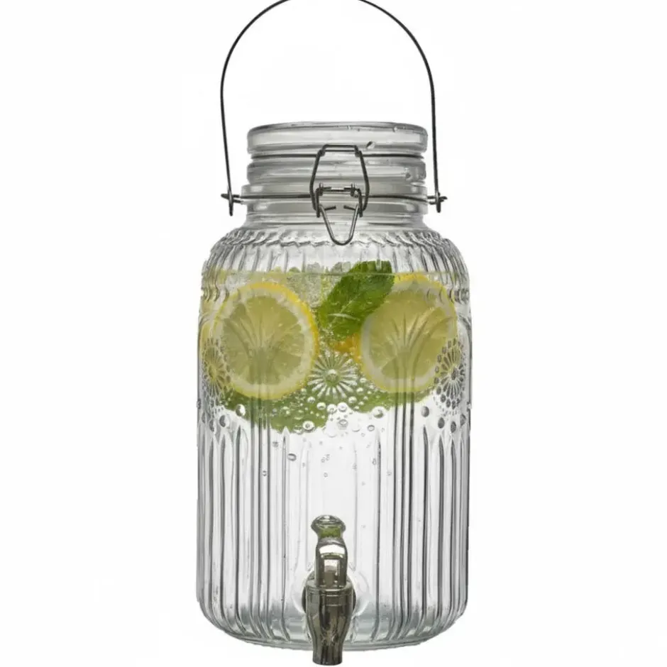 Cook Concept Drankdispenser met kraantje - 4.0L - glas - 30 cm