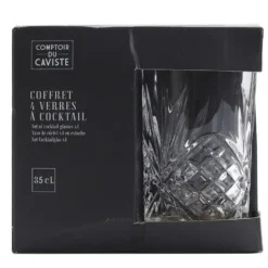 Cook Concept Drinkglazen - Luxe relief - glas - 4x stuks - 350ml