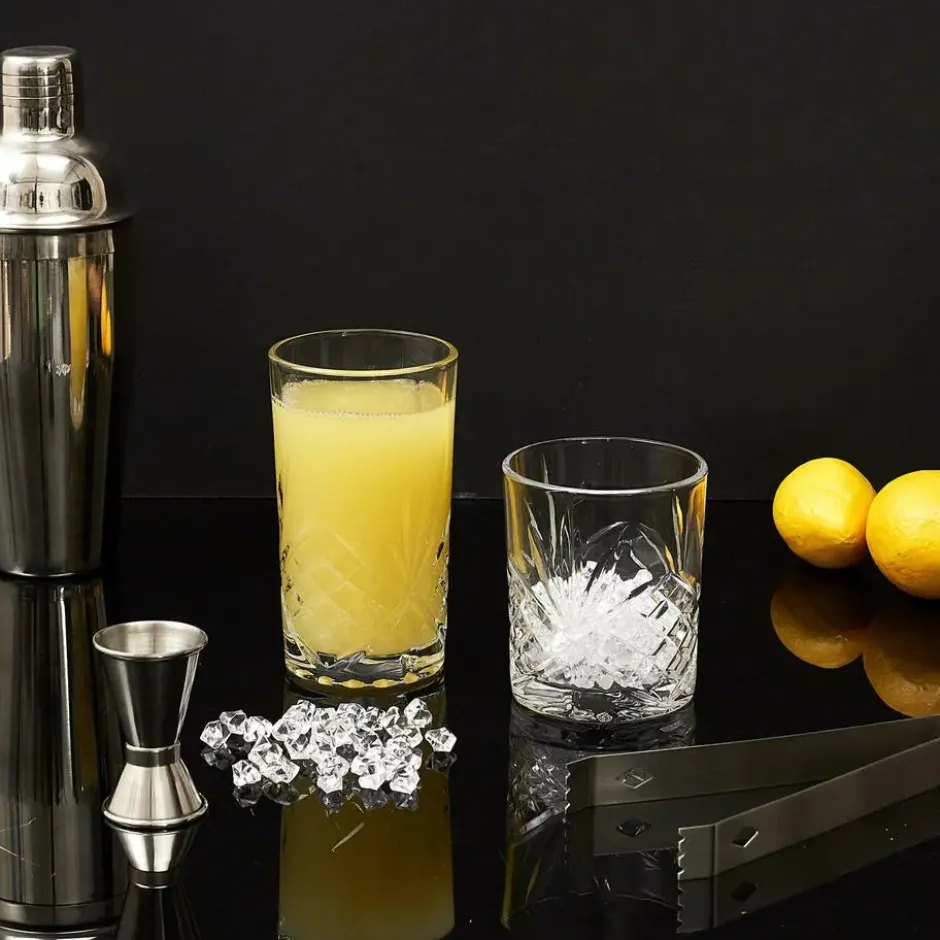 Cook Concept Drinkglazen - Luxe relief - glas - 4x stuks - 350ml