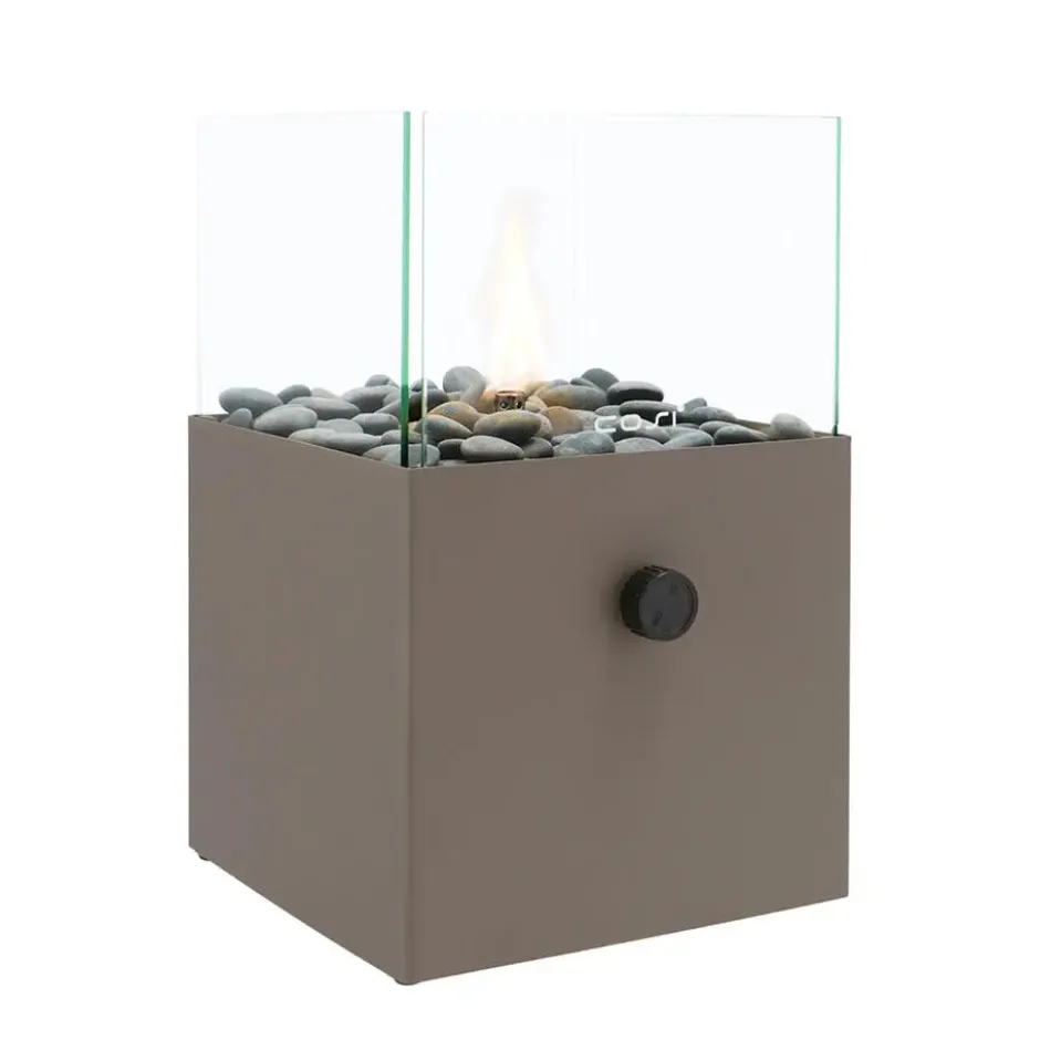Cosi Fires Cosiscoop Square gaslantaarn 20 x 20 x 32,5 cm - clay