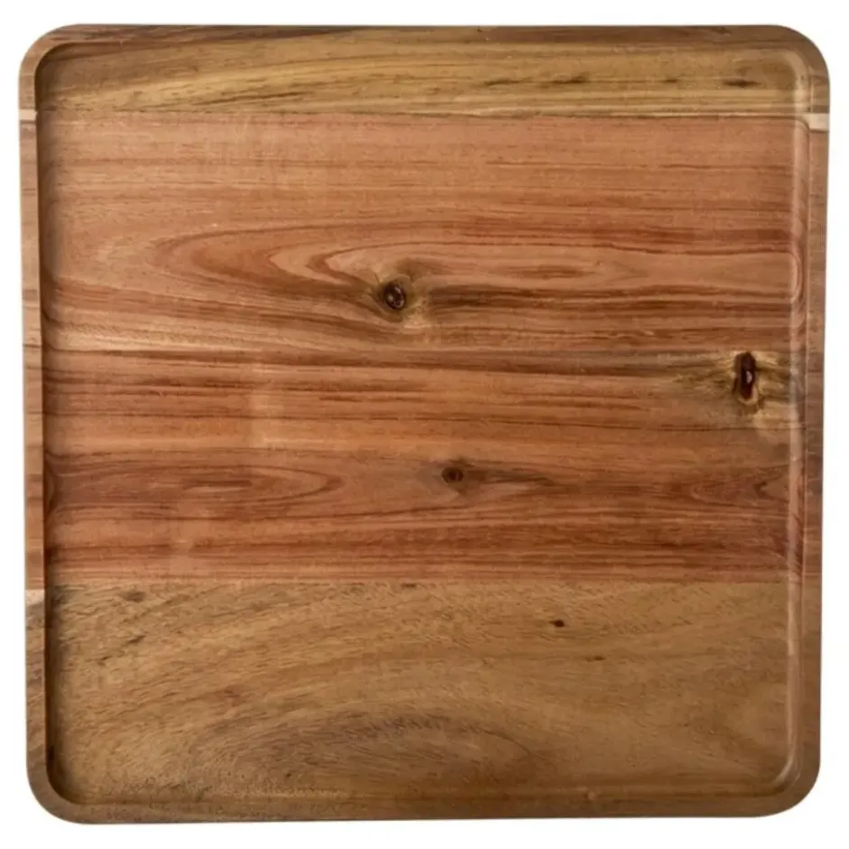 Cosy & Trendy Dienblad - hout - opstaande rand - vierkant - 26 cm