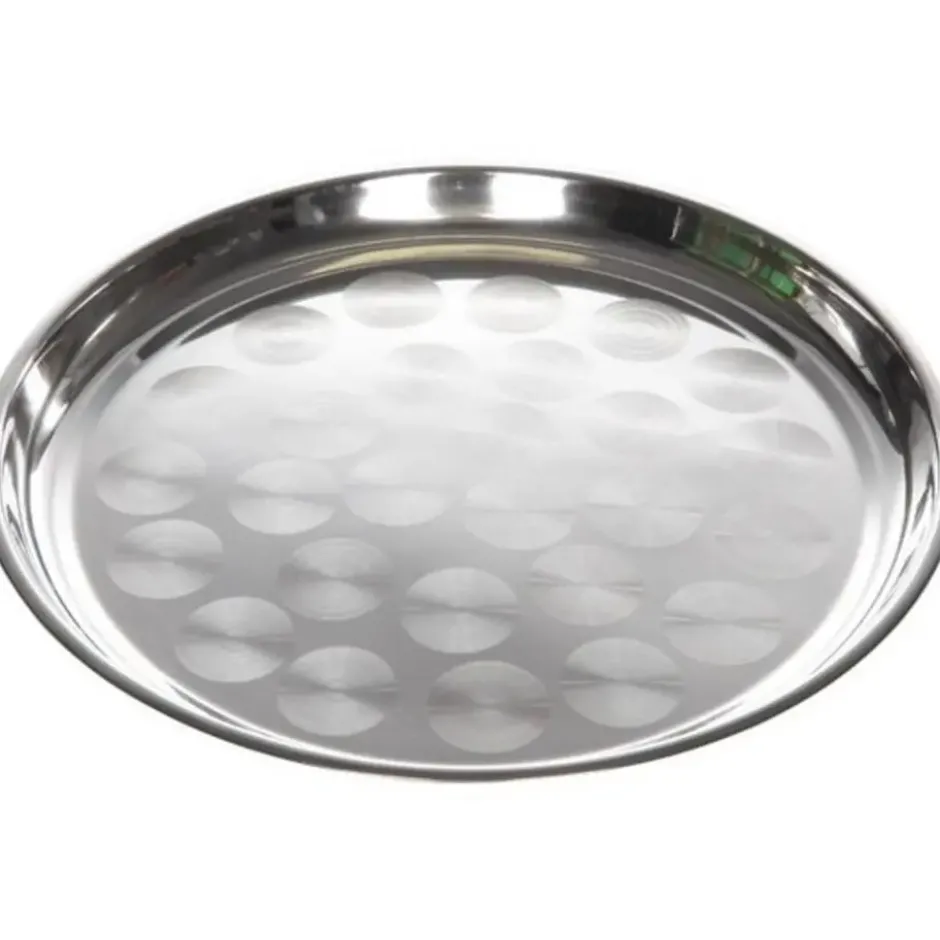Cosy & Trendy Dienblad - RVS - rond - 36 cm - zilver