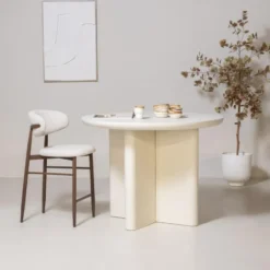 Countertafel Beige Eco Composiet - 120x120x90cm - Miso