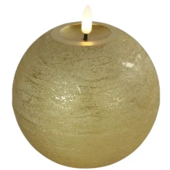 Countryfield LED kaars/bolkaars- goud - B12 x H12,5 cm