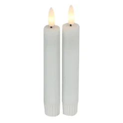 Countryfield Led kaarsen/dinerkaarsen - 2x stuks - wit - 15 cm