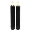 Countryfield Led kaarsen/dinerkaarsen - 2x stuks - zwart - 15 cm