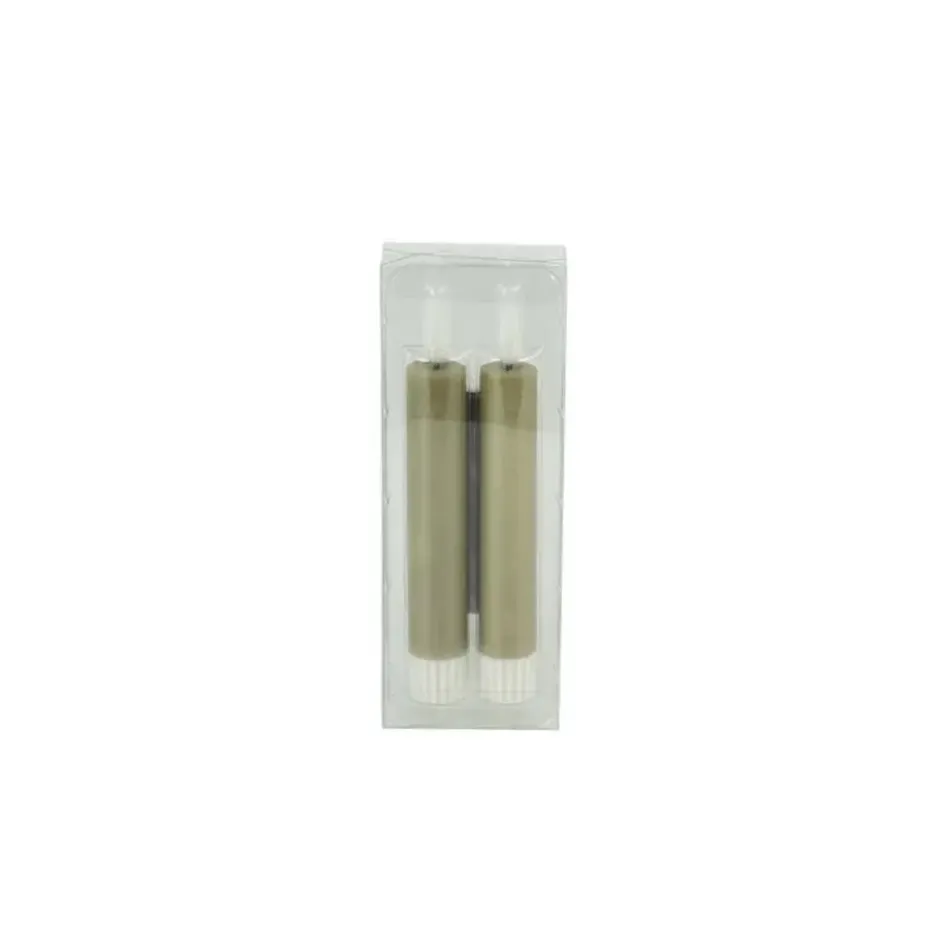 Countryfield Led kaarsen/dinerkaarsen - 2x stuks - beige - 15 cm