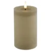 Countryfield LED kaars/stompkaars - beige - D7,5 x H12,5 cm - timer