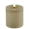Countryfield LED kaars/stompkaars - beige - D7,5 x H8 cm - timer