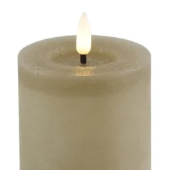 Countryfield LED kaars/stompkaars - beige - D7,5 x H8 cm - timer