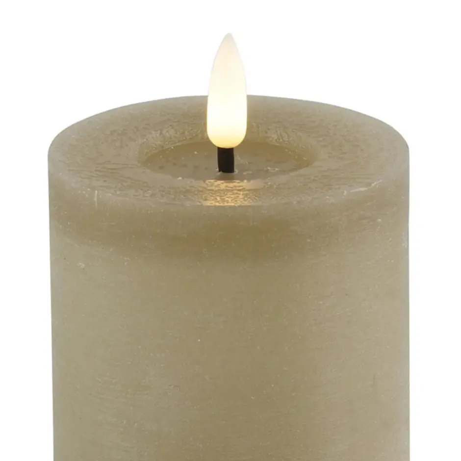 Countryfield LED kaars/stompkaars - beige - D7,5 x H8 cm - timer