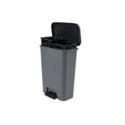 Curver Compatta Duo Prullenbak 23L+23L - Grijs/Zwart