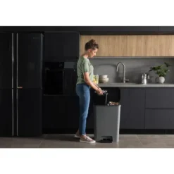 Curver Compatta Duo Prullenbak 23L+23L - Grijs/Zwart