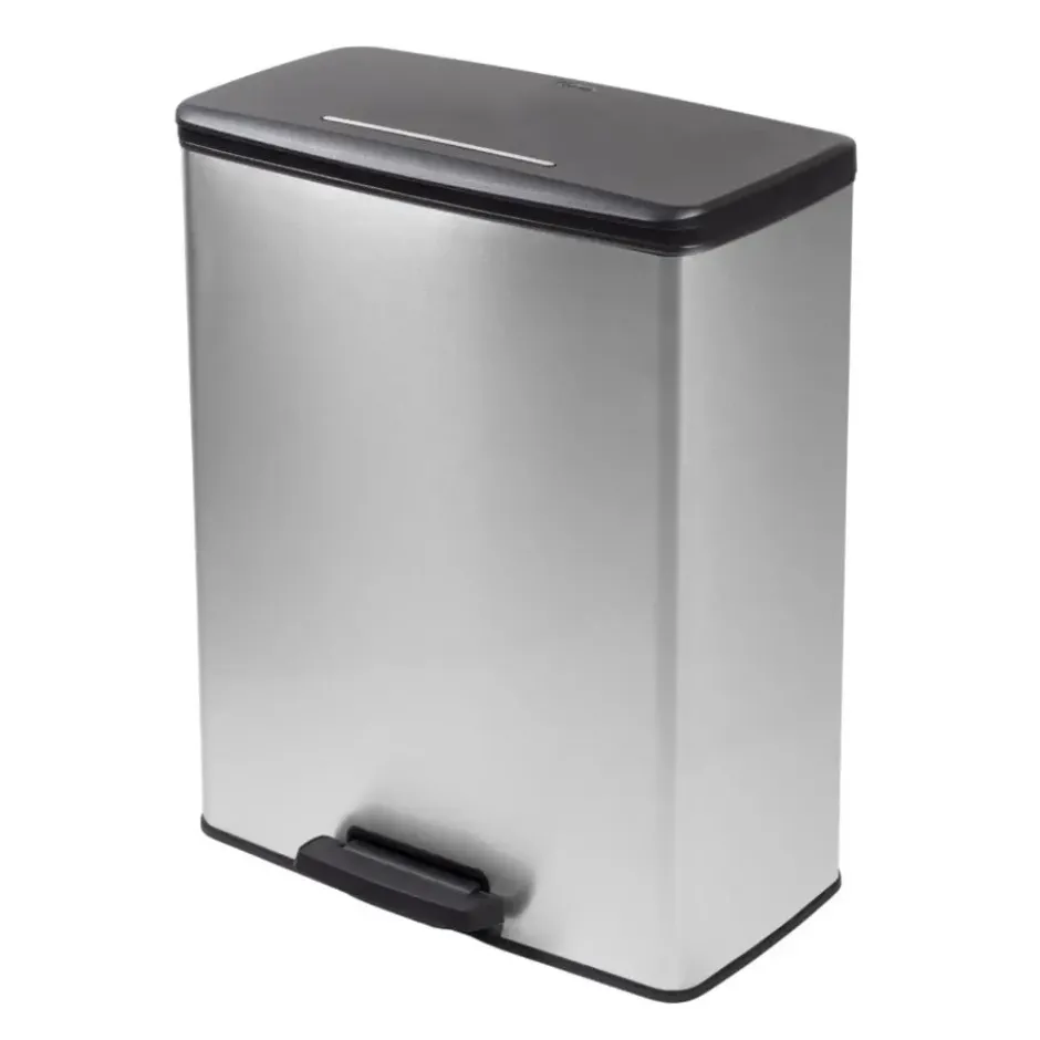 Curver Decobin Prullenbak - 65L - Rechthoekig - Zilver metallic