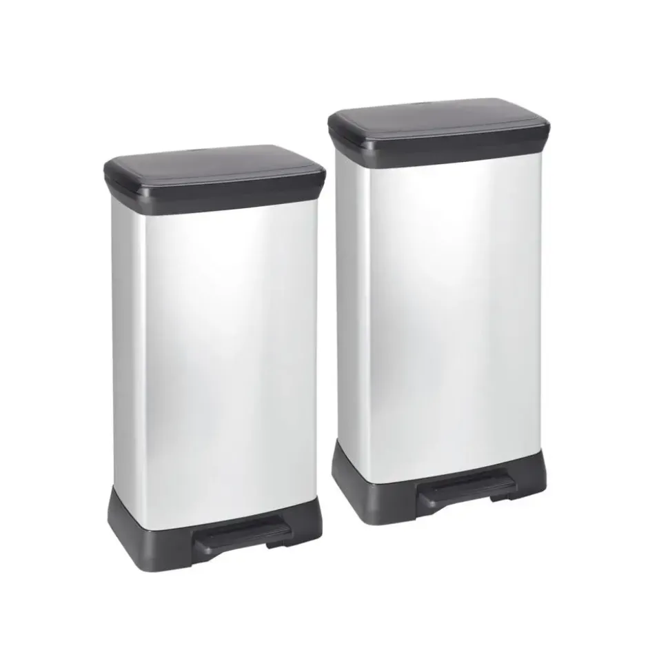 Curver Decobin Prullenbak - 50L - 2 stuks - Metallic