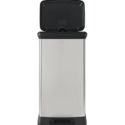 Curver Decobin Prullenbak- 50L - 39x29x72 cm - Zilver Metallic