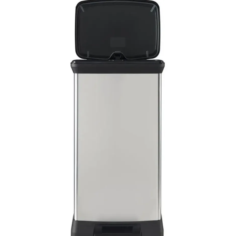 Curver Decobin Prullenbak- 50L - 39x29x72 cm - Zilver Metallic