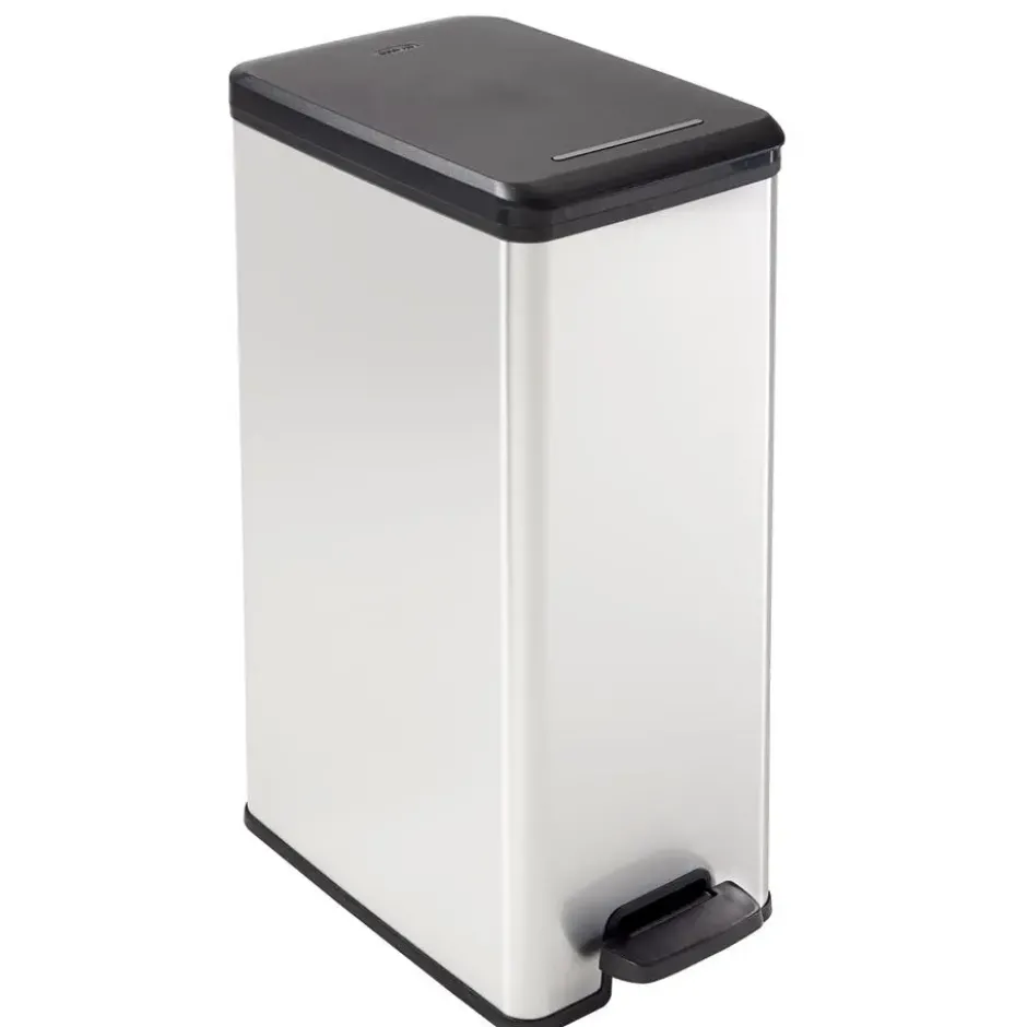 Curver Decobin Slim Prullenbak- 40L - Metallic