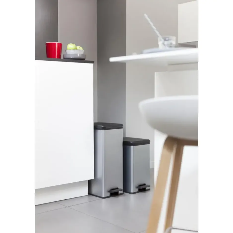Curver Decobin Slim Prullenbak- 40L - Metallic