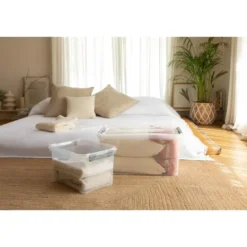 Curver Handy+ Opbergbox - 50L - 3 stuks - Transparant met deksel