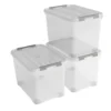 Curver Handy+ Opbergbox - 65L - 3 stuks - Transparant met deksel