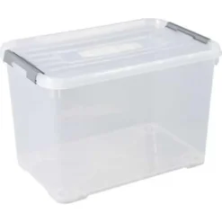 Curver Handy+ Opbergbox - 65L - 3 stuks - Transparant met deksel