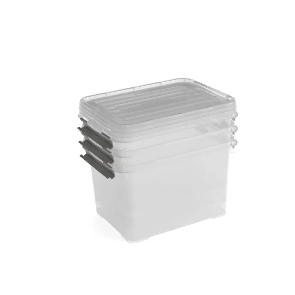 Curver Handy+ Opbergbox - 20L - 3 stuks - Transparant met deksel
